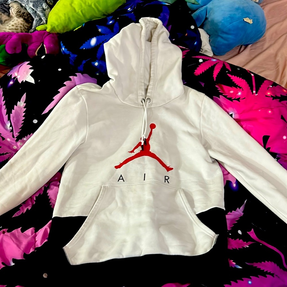 White and black Jordan hoodie